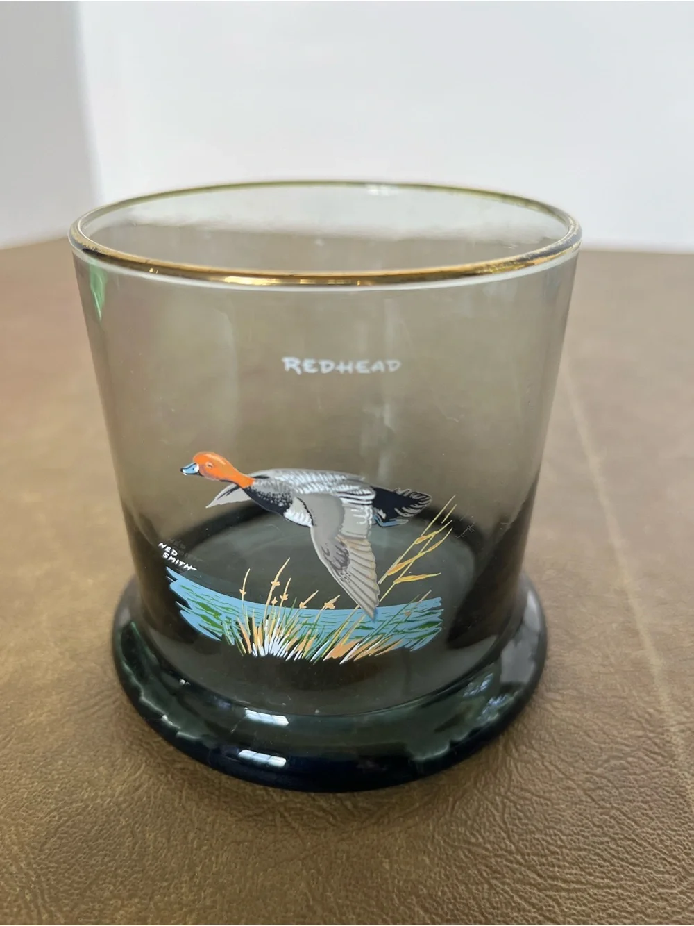 Ned Smith Waterfowl Vintage Culver Double Old-Fashioned Glasses Set of 2